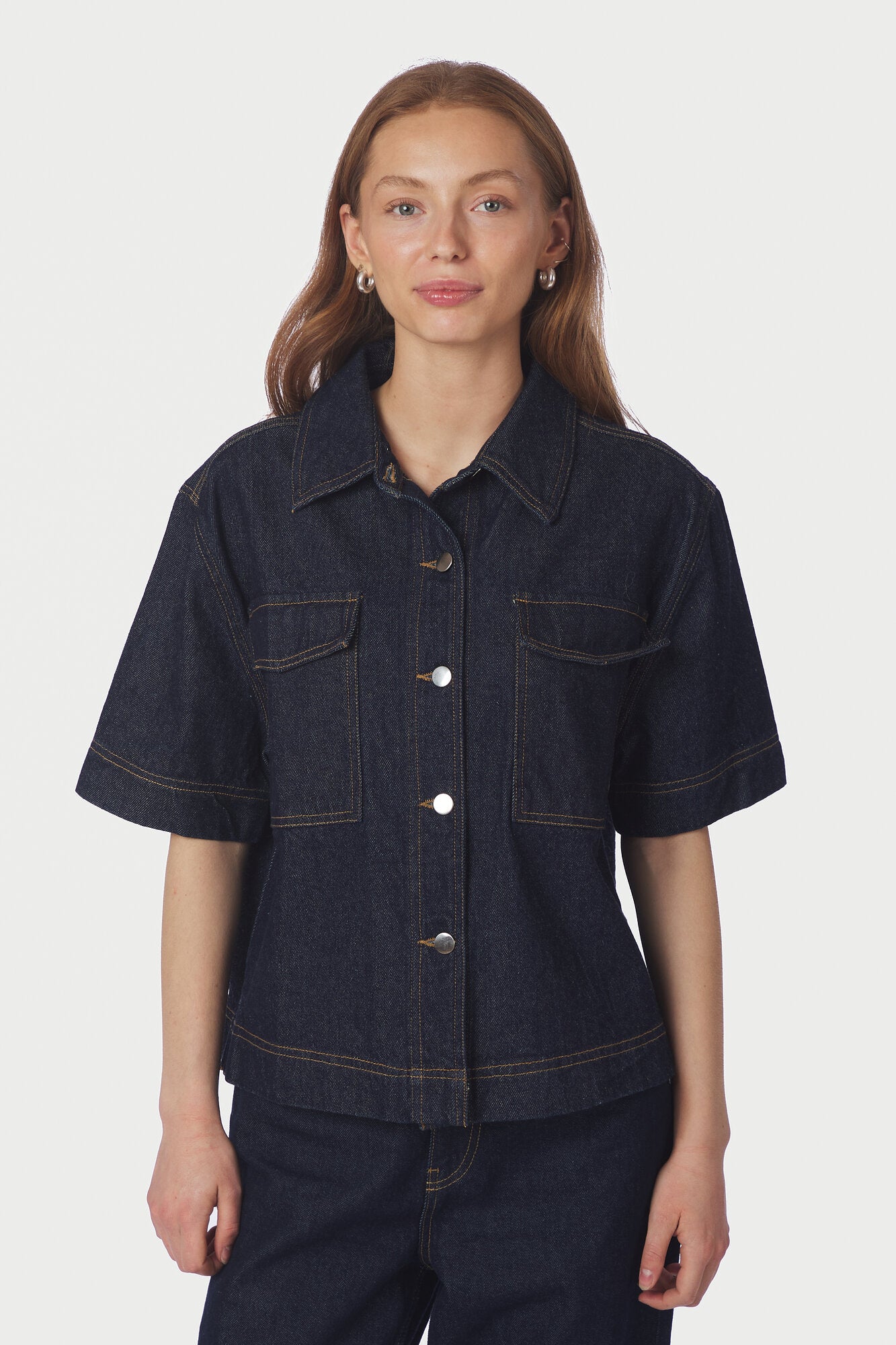 Tiki denimskjorte - mørkeblå